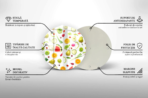 Kuchynská doska zo skla Vzor ovocia a zeleniny