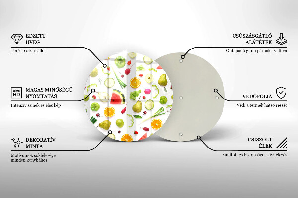 Kuchynská doska zo skla Vzor ovocia a zeleniny