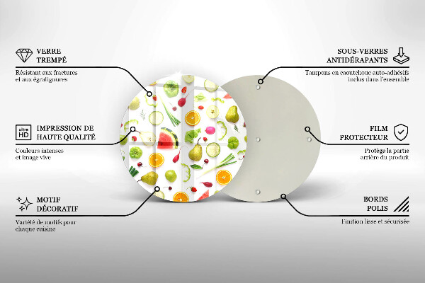 Kuchynská doska zo skla Vzor ovocia a zeleniny