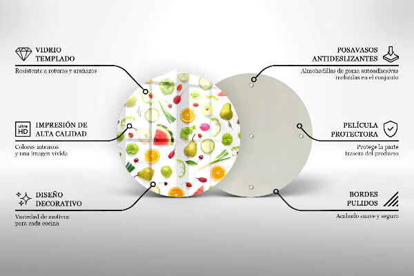 Kuchynská doska zo skla Vzor ovocia a zeleniny