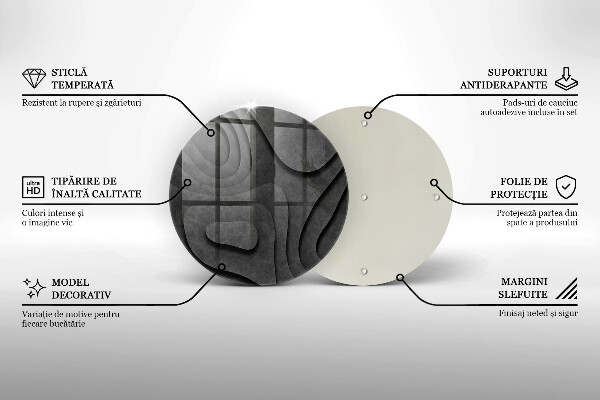 Kuchynská doska zo skla 3D tvary kameňov
