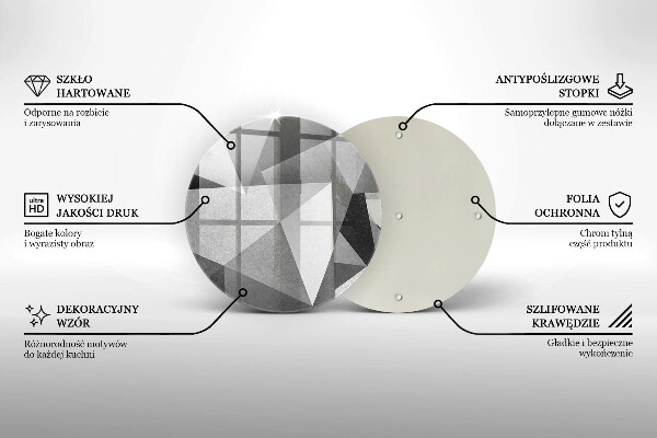 Kuchynská doska zo skla Konkrétna ostrá abstrakcia
