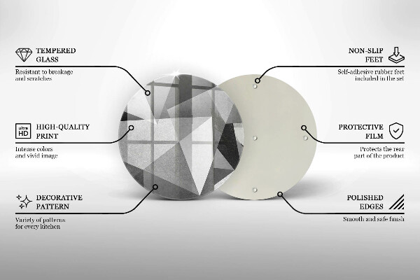Kuchynská doska zo skla Konkrétna ostrá abstrakcia