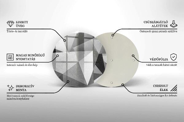 Kuchynská doska zo skla Konkrétna ostrá abstrakcia