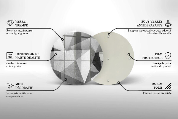 Kuchynská doska zo skla Konkrétna ostrá abstrakcia