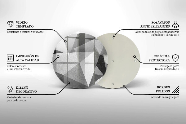 Kuchynská doska zo skla Konkrétna ostrá abstrakcia
