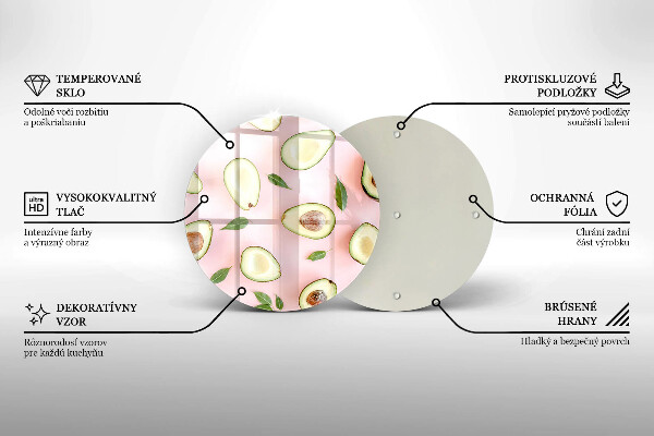 Kuchynská doska veľká zo skla Avokádový vzor
