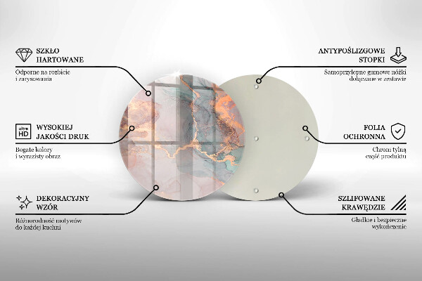 Kuchynská doska veľká zo skla Mramor so zlatom