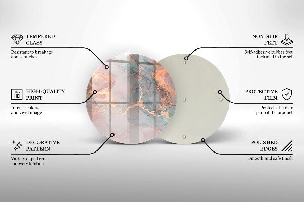 Kuchynská doska veľká zo skla Mramor so zlatom