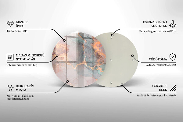Kuchynská doska veľká zo skla Mramor so zlatom