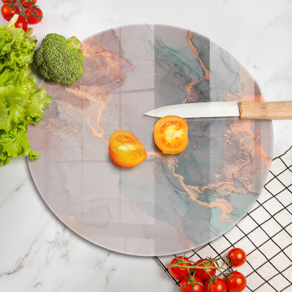 Kuchynská doska veľká zo skla Mramor so zlatom