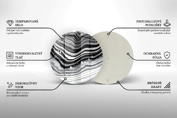 Kuchynská doska veľká zo skla Atramentová abstrakcia