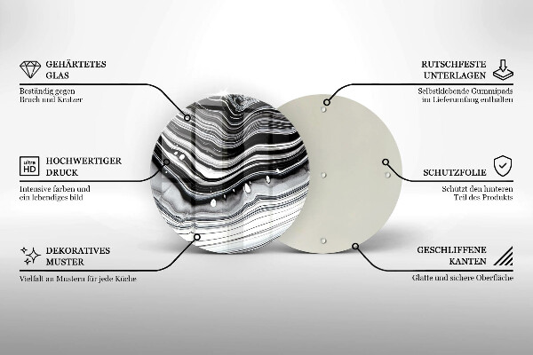 Kuchynská doska veľká zo skla Atramentová abstrakcia