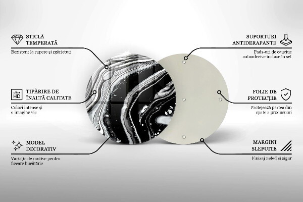 Kuchynská doska veľká zo skla Atramentová abstrakcia