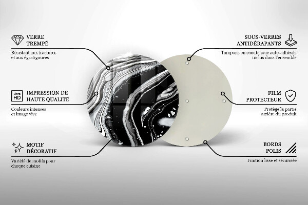 Kuchynská doska veľká zo skla Atramentová abstrakcia