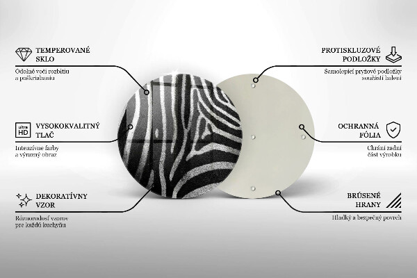 Kuchynská doska veľká zo skla Zebrové pruhy