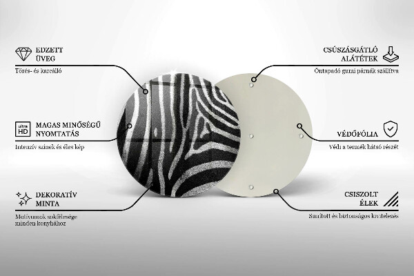 Kuchynská doska veľká zo skla Zebrové pruhy