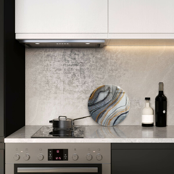 Kuchynská doska veľká zo skla skala so zlatom