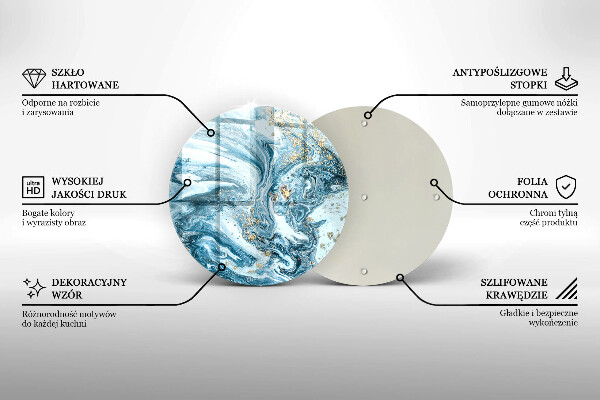 Kuchynská doska veľká zo skla Štruktúra so zlatom