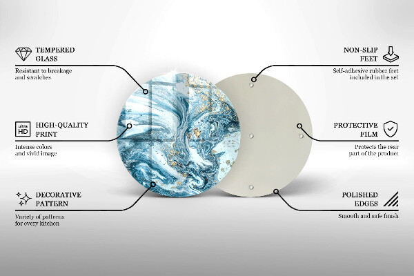 Kuchynská doska veľká zo skla Štruktúra so zlatom