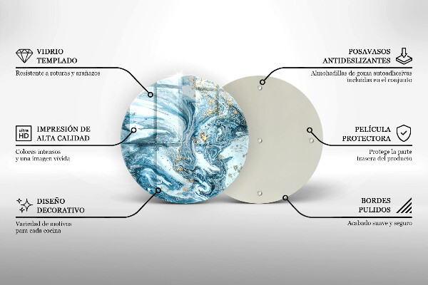 Kuchynská doska veľká zo skla Štruktúra so zlatom