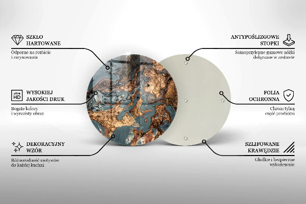 Kuchynská doska veľká zo skla Zlatá skalná štruktúra
