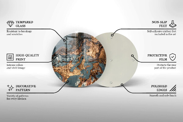 Kuchynská doska veľká zo skla Zlatá skalná štruktúra