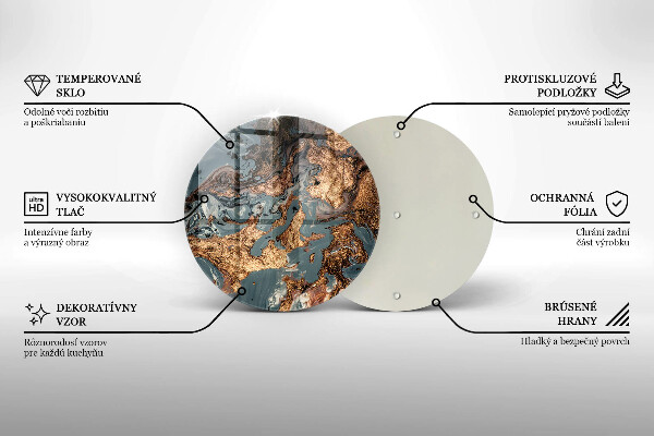Kuchynská doska veľká zo skla Zlatá skalná štruktúra