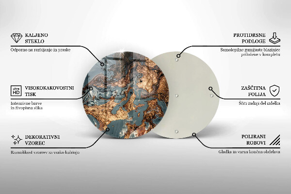 Kuchynská doska veľká zo skla Zlatá skalná štruktúra