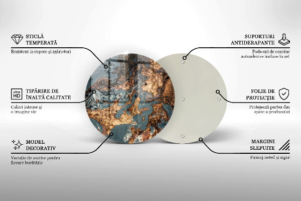 Kuchynská doska veľká zo skla Zlatá skalná štruktúra
