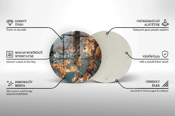 Kuchynská doska veľká zo skla Zlatá skalná štruktúra