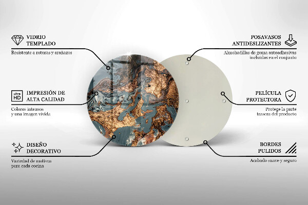 Kuchynská doska veľká zo skla Zlatá skalná štruktúra