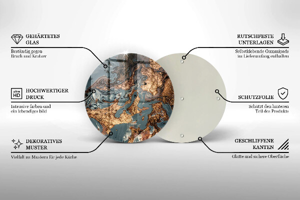 Kuchynská doska veľká zo skla Zlatá skalná štruktúra