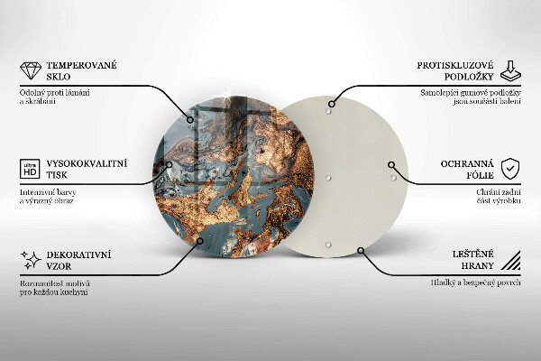 Kuchynská doska veľká zo skla Zlatá skalná štruktúra