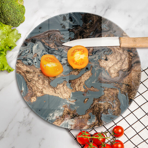 Kuchynská doska veľká zo skla Zlatá skalná štruktúra