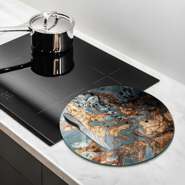 Kuchynská doska veľká zo skla Zlatá skalná štruktúra