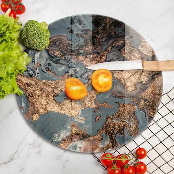 Kuchynská doska veľká zo skla Zlatá skalná štruktúra