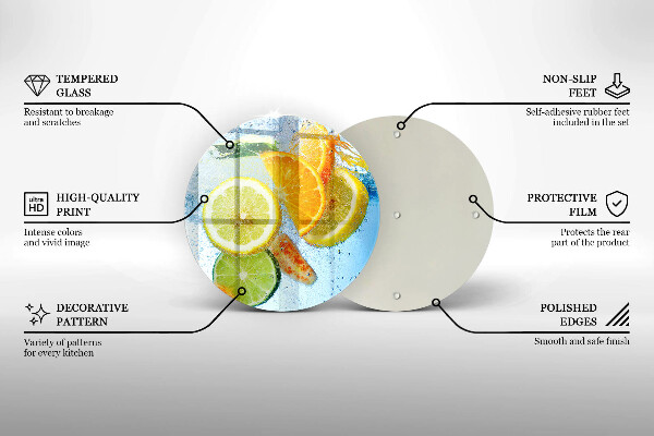 Kuchynská doska zo skla Šťavnatá citrusová voda