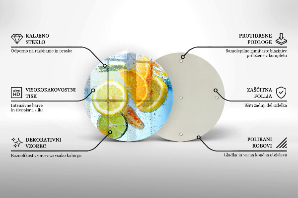 Kuchynská doska zo skla Šťavnatá citrusová voda