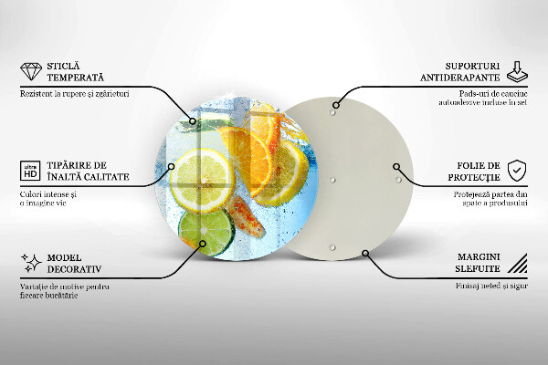 Kuchynská doska zo skla Šťavnatá citrusová voda