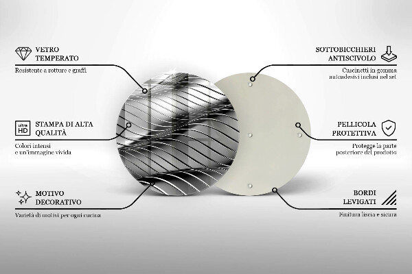 Kuchynská doska zo skla 3D kovová konštrukcia