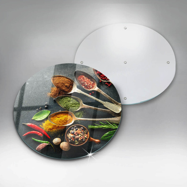 Kuchynská doska veľká zo skla Kuchynské lyžice korenia