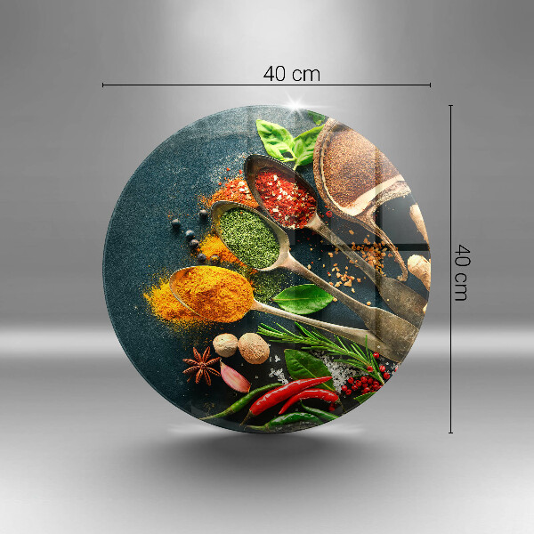 Kuchynská doska veľká zo skla Lyžičky kuchynského korenia