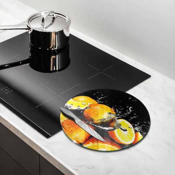 Kuchynská doska veľká zo skla Šťavnaté oranžové ovocie