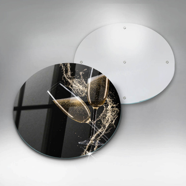 Kuchynská doska veľká zo skla Poháre na šampanské