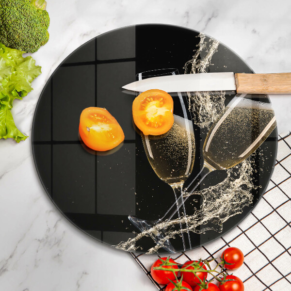 Kuchynská doska veľká zo skla Poháre na šampanské