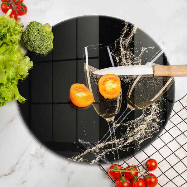 Kuchynská doska veľká zo skla Poháre na šampanské