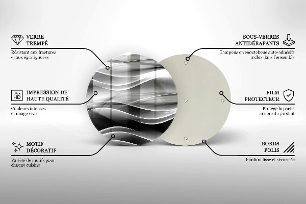 Kuchynská doska veľká zo skla Abstrakcia jemné línie