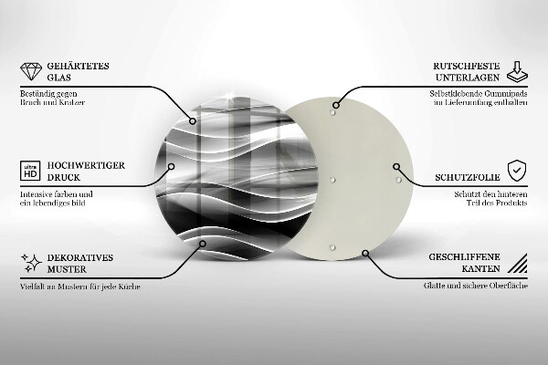 Kuchynská doska veľká zo skla Abstrakcia jemné línie