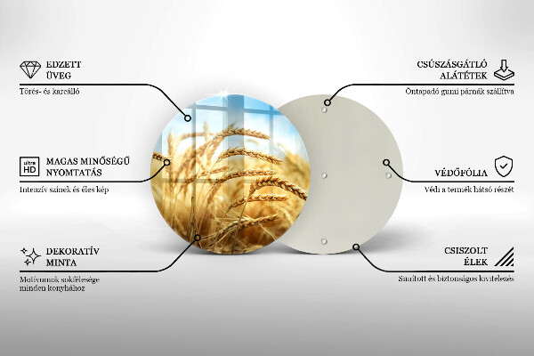 Kuchynská doska veľká zo skla Klasy obilnín na poli